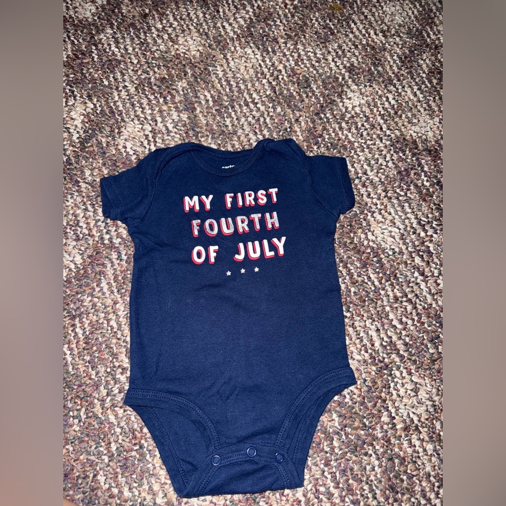 Carter's Navy Blue 'My First Fourth of July' Bodysuit